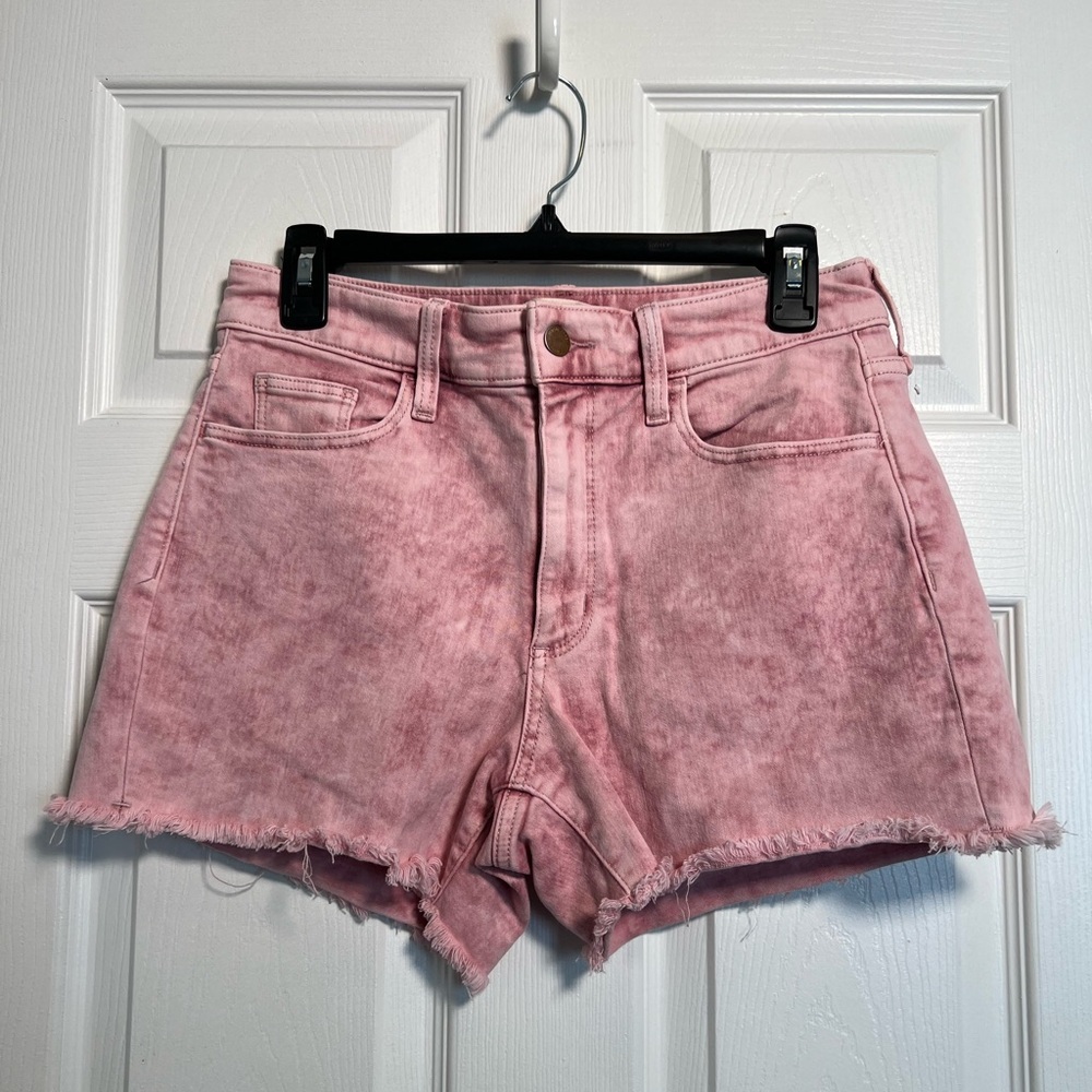Universal Thread High-Rise Pink Acid-Wash Denim Shorts